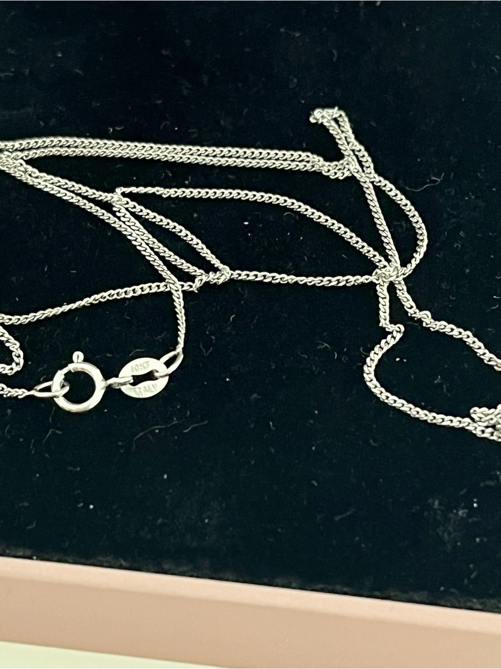 Maestro Italian solid 10k white gold curb Chain Necklace - Picture 6 of 8
